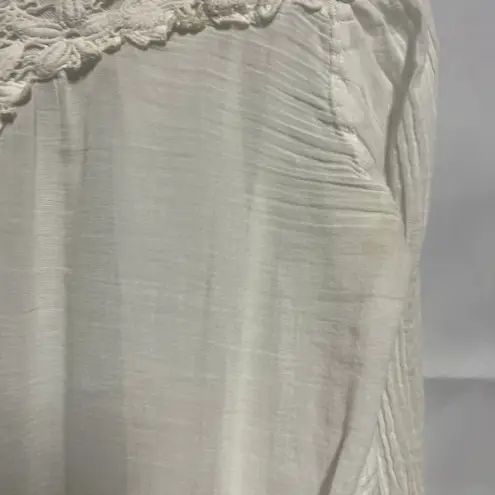 Promod White Gauzy Open Front Cardigan Size Small