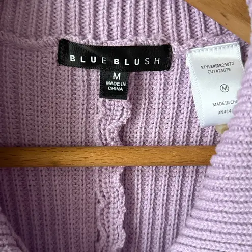 Pinkblush Lavender Sweater Knit Front Button Romper