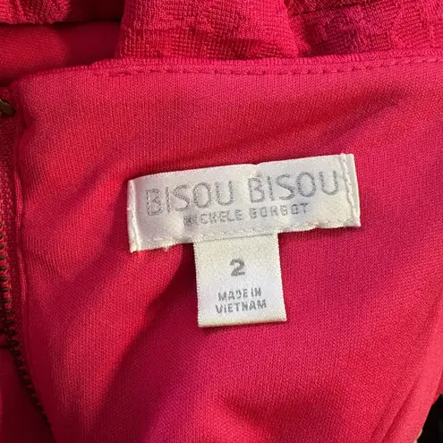 Bisou Bisou Michele Bohbot Pink Sleeveless Ruched Bodycon Dress Woman's Size 2