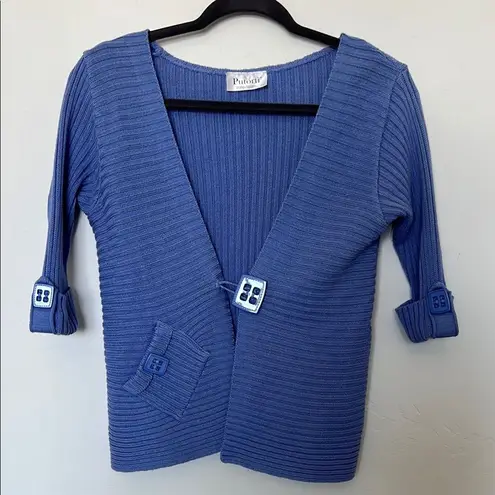 Vintage Putori Cotton Blend Knit Sweater Periwinkle Size Small Purple