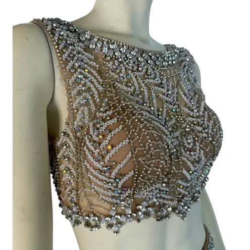 Terani Couture PROM 1611P1018 White & Nude size 6