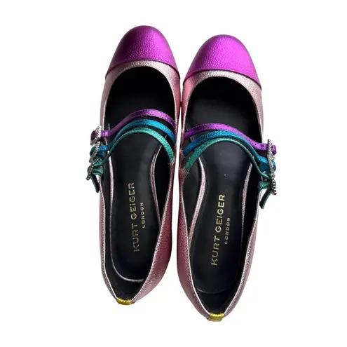 Kurt Geiger London Pierra Mary Janes in Metallic Color Block Size 40.5/ US 9.5