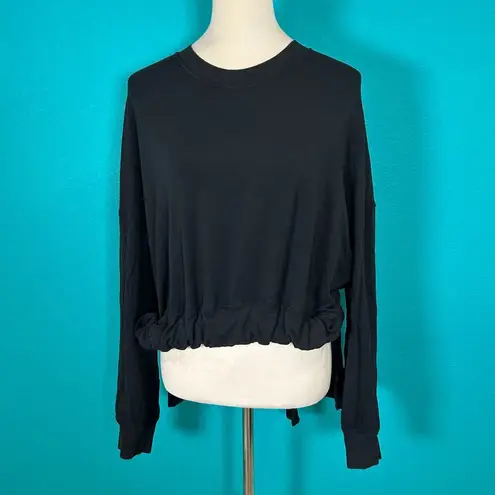Lululemon Bound to Bliss Pullover Sweatshirt Black Gathered Oversized Size M/L Size L