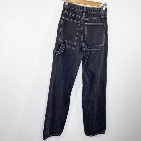 Brandy Melville  John Galt Black Denim High-Rise Jeans Carpenter Grunge Women 26