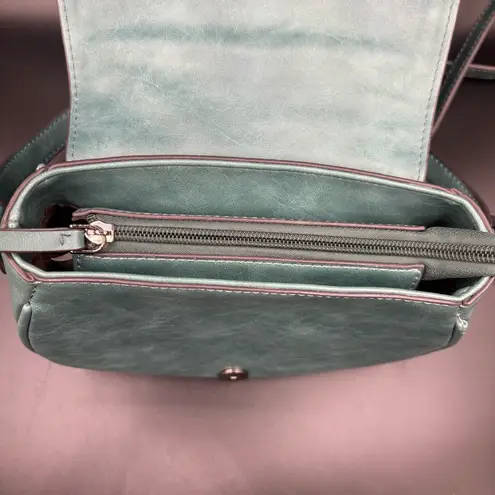 The Animal Rescue Site Purse Pawprint Crossbody Saddle Bag Teal Turquoise Green