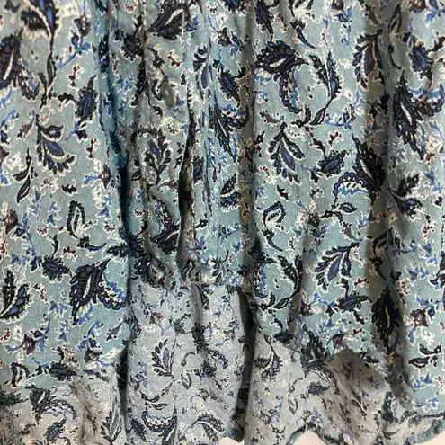 Jane and Delancey Cornflower Blue Floral Paisley Lightweight Button Blouse Shirt