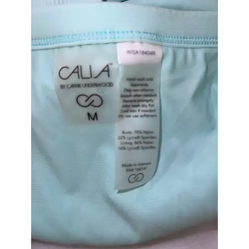 NWOT Calia by Carrie Underwood Women's Ribbed Bikini Bottom Mint Green Medium Blue