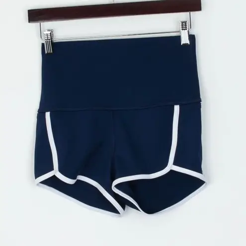 Free People Movement Womens Island Time Fitted Shorts Size L Blue Athletic Gym Size L