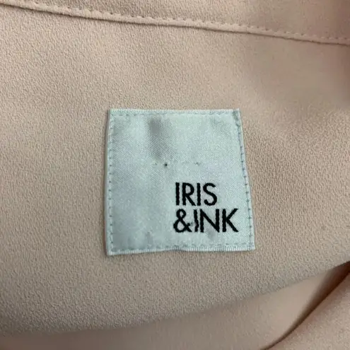Iris & Ink Rosalie Crepe Shirt Dress in Pink Size 2