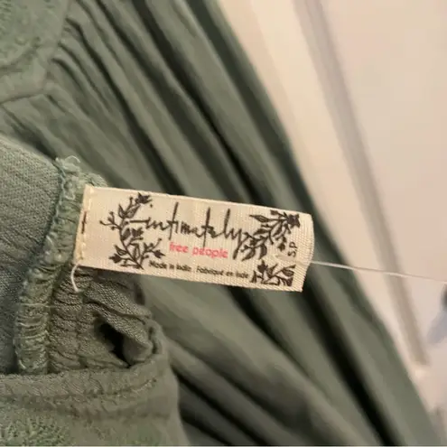 Free People Intimately Sage Elaine Slip Midi Dress Small Women Casual Sleeveless Green