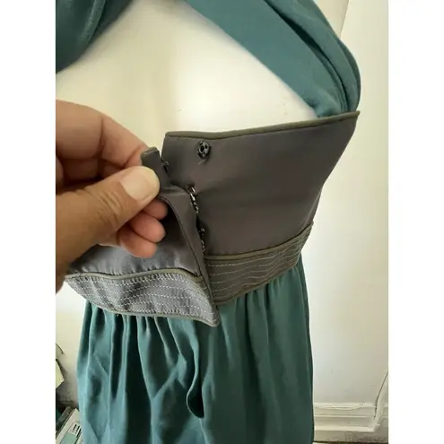 Proenza Schouler Silk Size 6 Halter Twist Back Bustier Green Gray Top Blouse