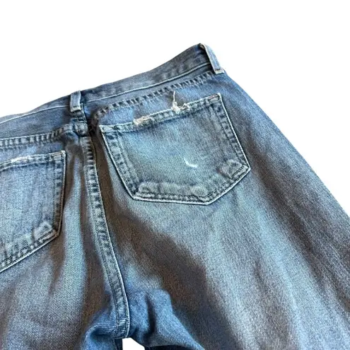 L'Agence Light Wash Jeans Wide Leg Distressed Knees 100% Cotton Size 27 Women's