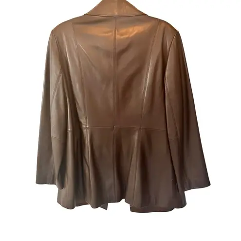 Valerie Stevens Large Vintage Geniune Lamb Leather Brown Womens Jacket