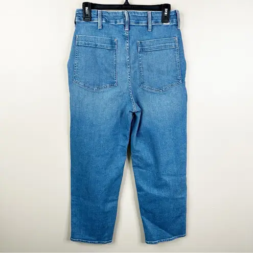 MOTHER The Patch Pocket Private Flood Jeans in Flag Me Down Wide Straight Leg 27 Blue