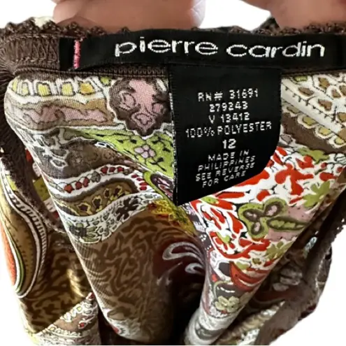 Vintage Pierre‎ Cardin Polyester Paisley Skirt Brown Size 12