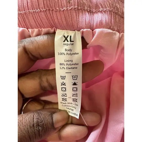 Halara Light Pink Metallic Semi Sheer Cargo Pants Drawstring Pockets XL NWT