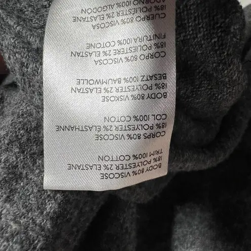 Free People  Striped Long Sleeve Sweater Cozy Grey Coral Size L