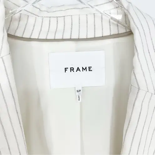 frame denim  Striped Linen Blend Blazer S - Image 5