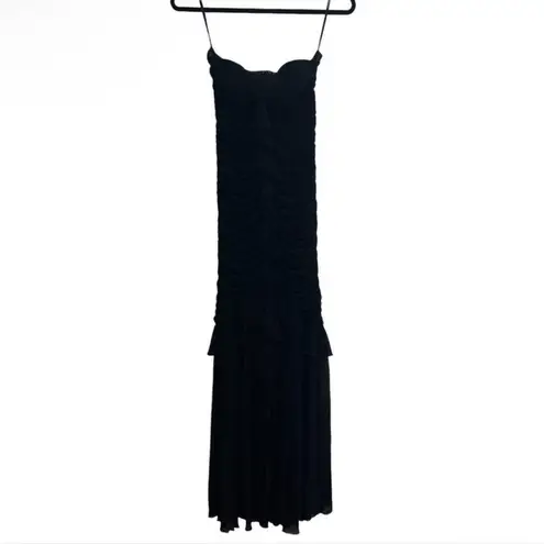 Majorelle NEW NWT Giules Strapless Ruched Maxi Gown In Black
