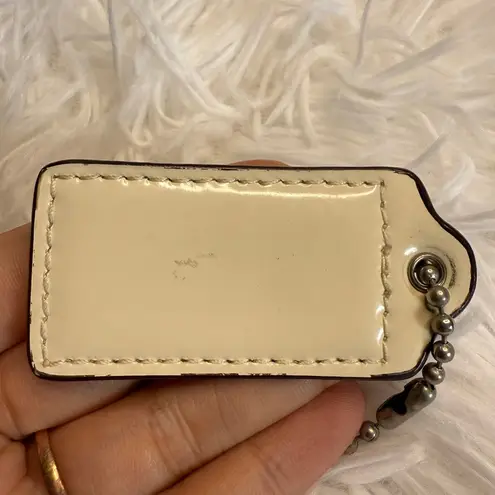 Coach 2"  Patent Leather Fob Bag Charm Hang tag Hangtag