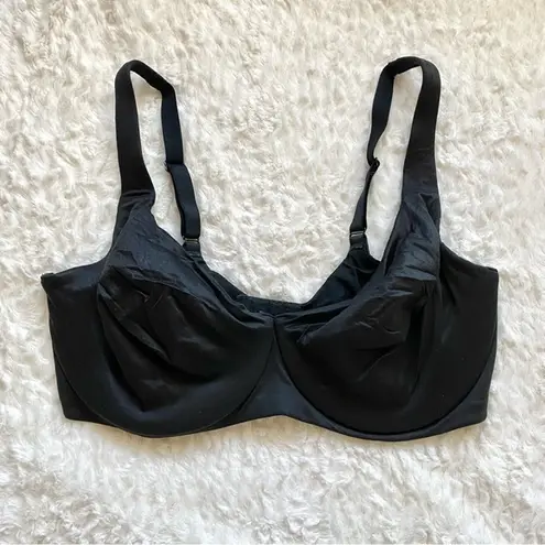 Cacique Unlined Full Coverage Bra 38DDD Black Subtle Sateen Sheen Underwire