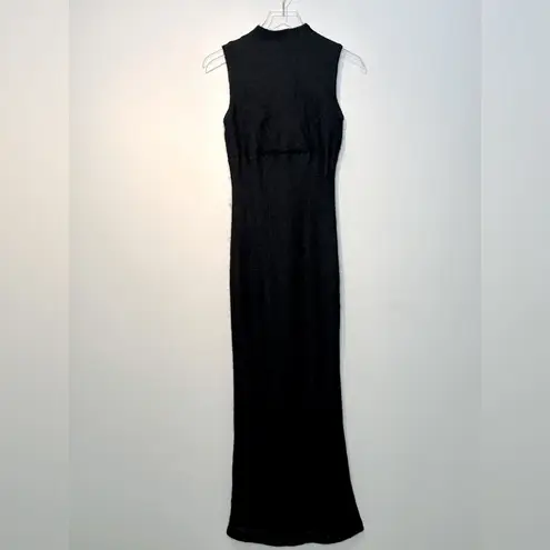 La Perla Black Maxi Mohair Wool Blend Sleeveless Sheath Dress Size 42
