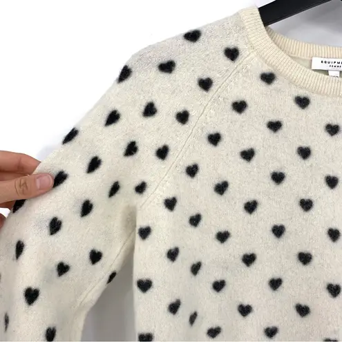 Equipment Femme Cashmere Heart Sweater Cream Black M
