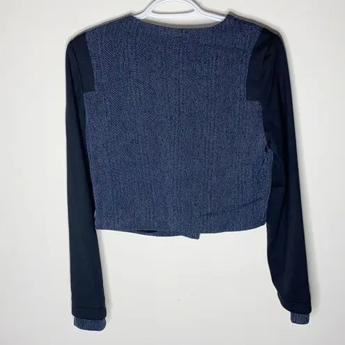 W118 By Walter Baker W118 Walter Baker Blue Blake cropped moto jacket size S