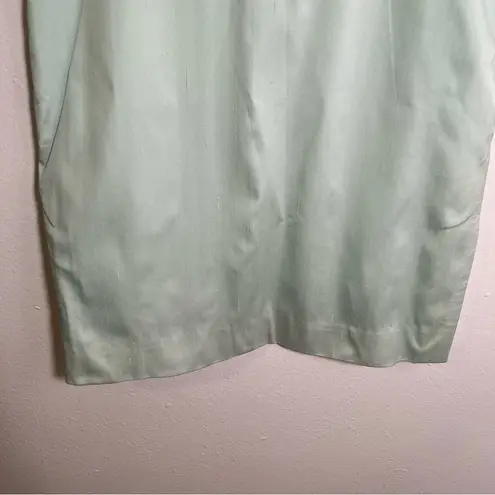 Vintage Worth Pencil Skirt Mint Green Teal Blue Size 6