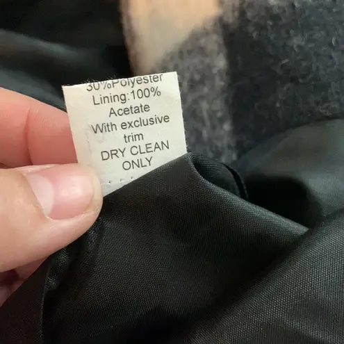 Bailey 44 womens size 6 small plaid wool peacoat jacket winter cold black white