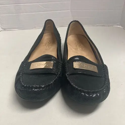 Vionic Women’s Ortha Heel Technology Sydney Leather Slip On Loafers Black Size 9