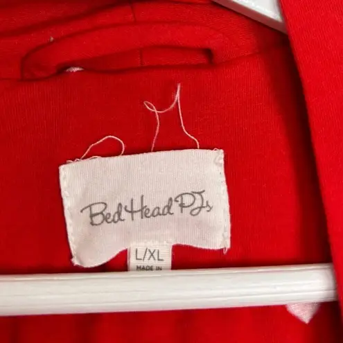 BEDHEAD Pajamas Heart Dot Stretch Organic Cotton Jersey Robe in Tiny Hearts L/XL Red Size L