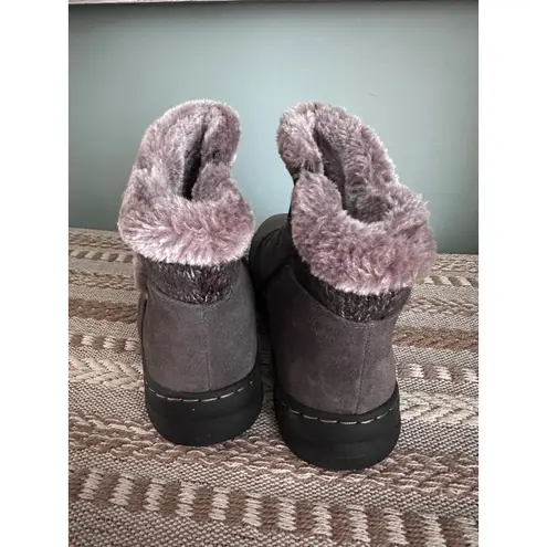 Baretraps Women's Tauple Leather Above Ankle Faux Fur Trim Winter Boots