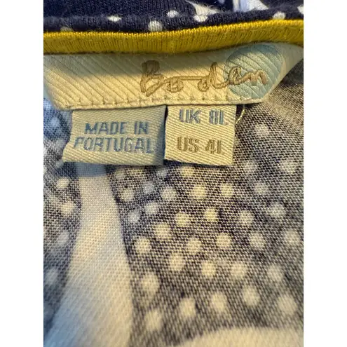 Boden 4 Long Dress Blue White Short classic boho cottage core whimsi cotton