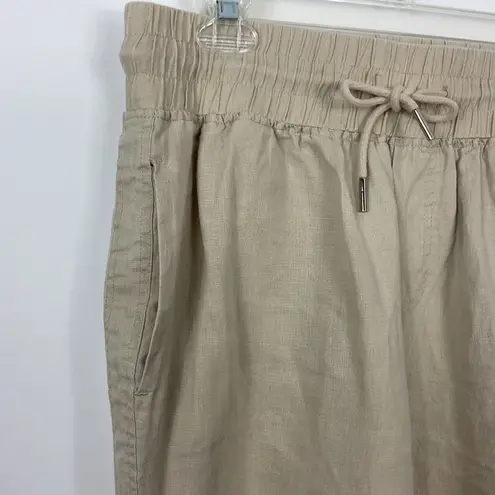 Quince 100% European Linen Wide Leg Pants, Drawstring Waist, Relaxed Fit, Size L