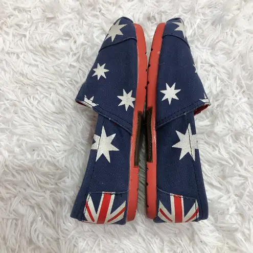 JACK Tom’s Union British Flag Stars Canvas Shoes Red White Blue 7