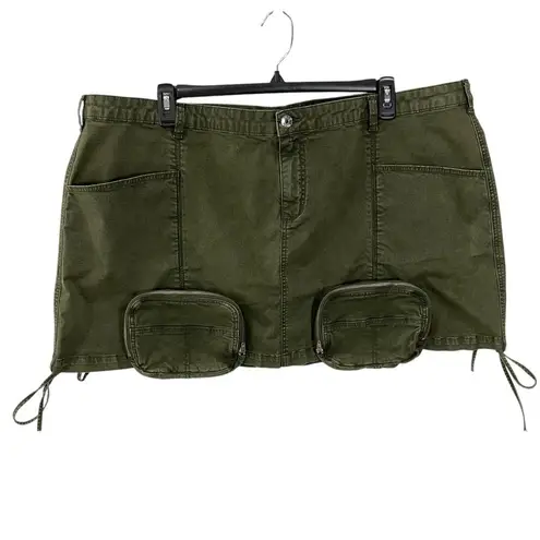NEW SER.O.YA Finn Cargo Skirt Vintage Army Green Plus Size approx 3X Mini Skirt
