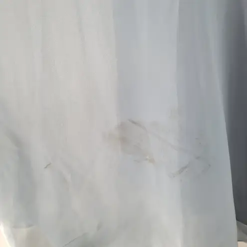 Jenny Yoo Womens Hollis Dress 8 Blue Chambray Luxe Chiffon Bridesmaid Wedding Blue