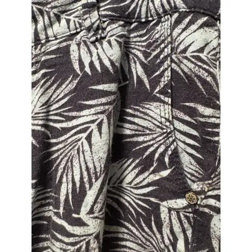 Sonoma  Linen Blend‎ Tropical Print Shorts High Waist Summer Palm Leaf Short 8 - Image 5