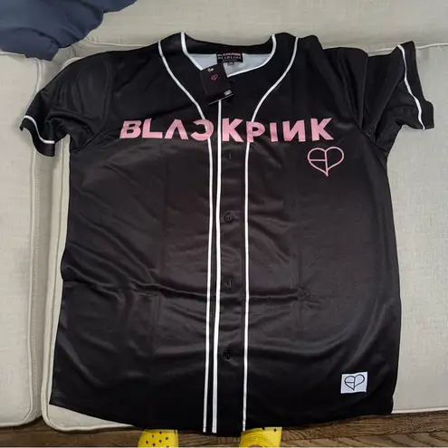 BLACKPINK 16 OFFICIAL DEADLINE TOUR Baseball Jersey NEW size XL w sticker Pack Black