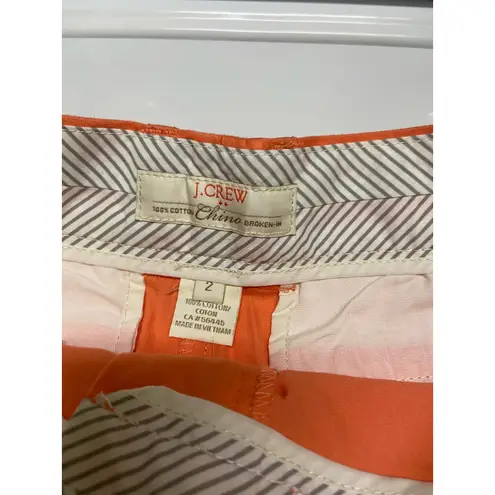 J. Crew Factory Womens Shorts Sz 2 3" Chino Neon Peach NEW Orange