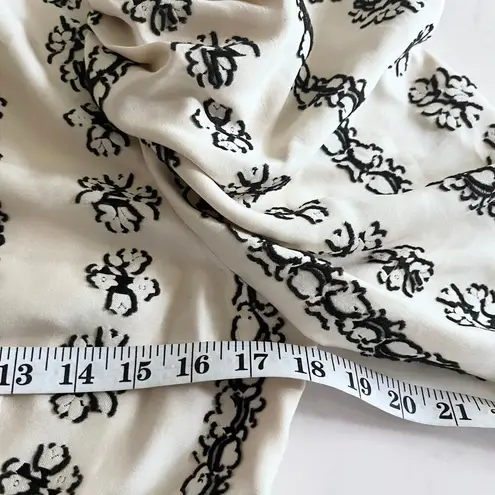 Ulla Johnson Layla Silk Floral Embroidered Puff Sleeve Ivory Blouse Size 8