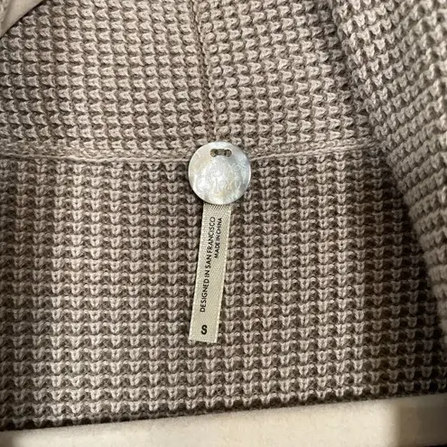 margaret o'leary Women S Beige Knit Cardigan Sweater Open Drape Front Long Sleeve