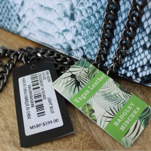 Badgley Mischka | Light Blue Vegan Leather Crossbody Purse