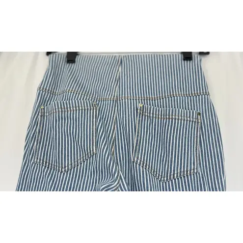 Lysse Daria Contrast Hem Denim Pattern Legging Pinstripe Fringe Timeless Coastal