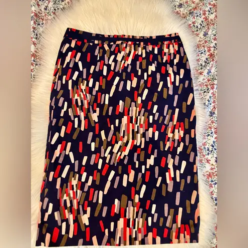 Boden Confetti Navy Colorful Multicolor Pencil Skirt | US 8L Blue Size undefined