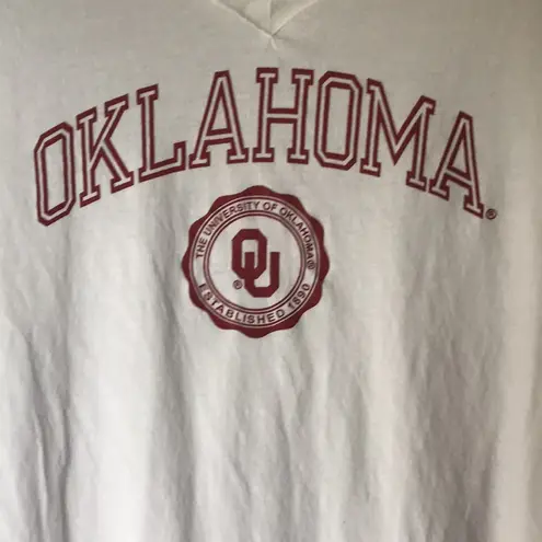 Russell Athletic White V-Neck University of Oklahoma tee