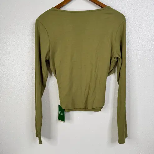 Halara  NWT Green Criss Cross Long Sleeve Top Size Xlarge thumbnail 2