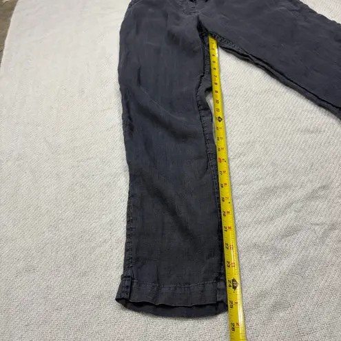 CP Shades Pants Womens Sz S Black 100% Linen Pull On Elastic Waist Coastal Boho