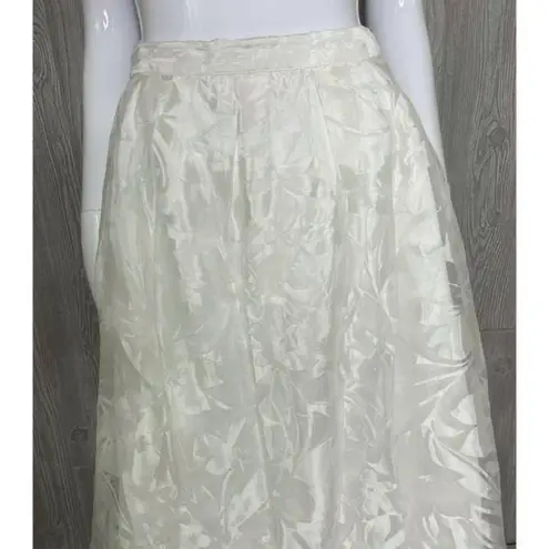 Marina white sheer floral maxi skirt with tulle wedding large